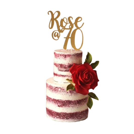 Red Velvet Rose Naked Custom Cake