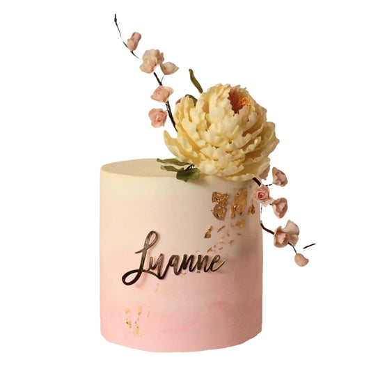 Elegant Peony Custom Cake