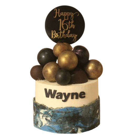 Gold Sphere Elegance Custom Cake